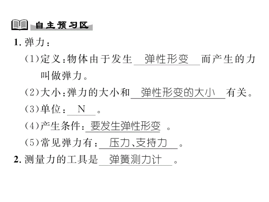 2018秋八年级物理上册沪科版精英作业课件：6.第3节  弹力与弹簧测力计_第3页