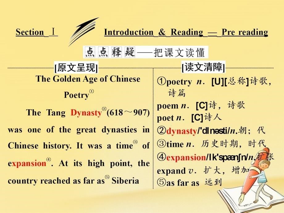 高中英语 module 6 the tang poemssection ⅰ introduction &amp; reading pre-reading课件 外研版选修8_第5页