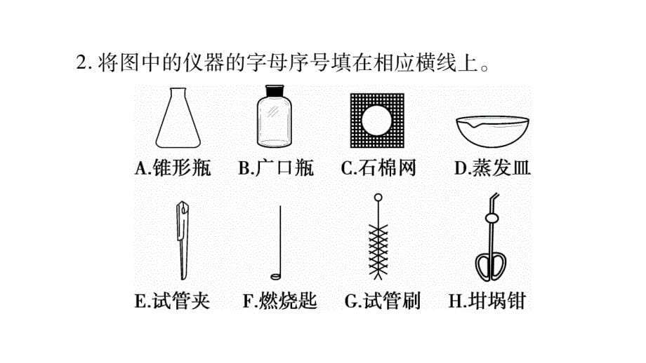 2018秋（鲁教版）九年级化学全册习题课件：第1单元 到实验室去_第5页