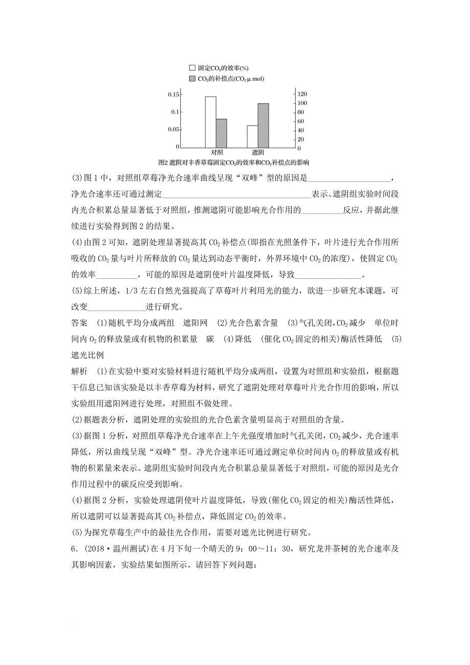 高三生物二轮专题复习 题型增分练 三、必考非选择题（29～31题）小专题1 光合作用和细胞呼吸的综合应用 新人教版_第5页