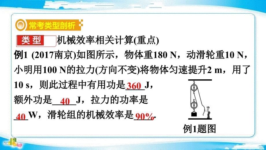 2018年中考物理人教版基础过关复习课件：第十二章 第2节  机械效率_第5页