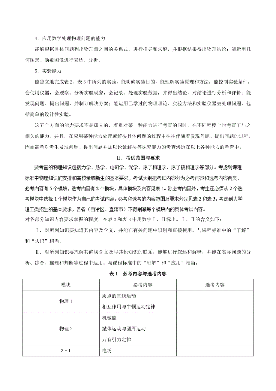 高考物理考试大纲解读 专题01 考试大纲1_第3页