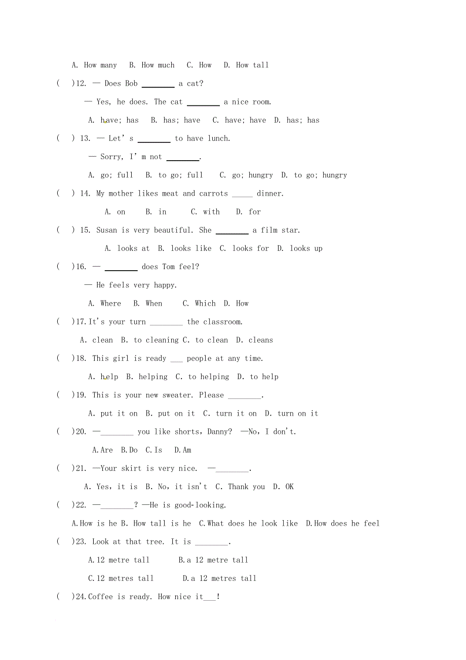 七年级英语上学期期中试题 人教新目标版28_第2页