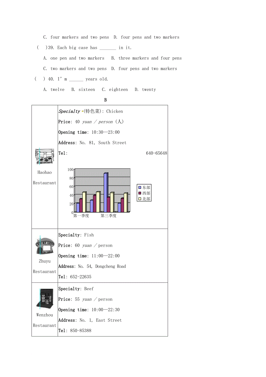 七年级英语上学期期中试题 人教新目标版28_第4页