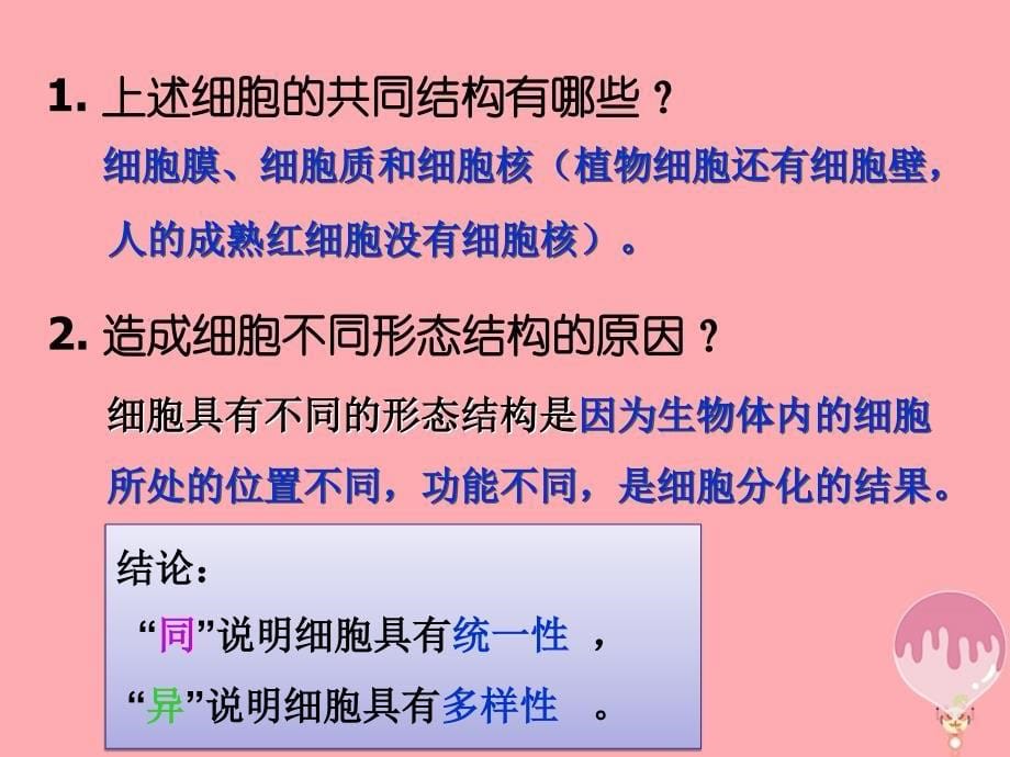 云南孰山彝族自治县高中生物第一章走近细胞1_2细胞的多样性和统一性6课件新人教版必修1_第5页