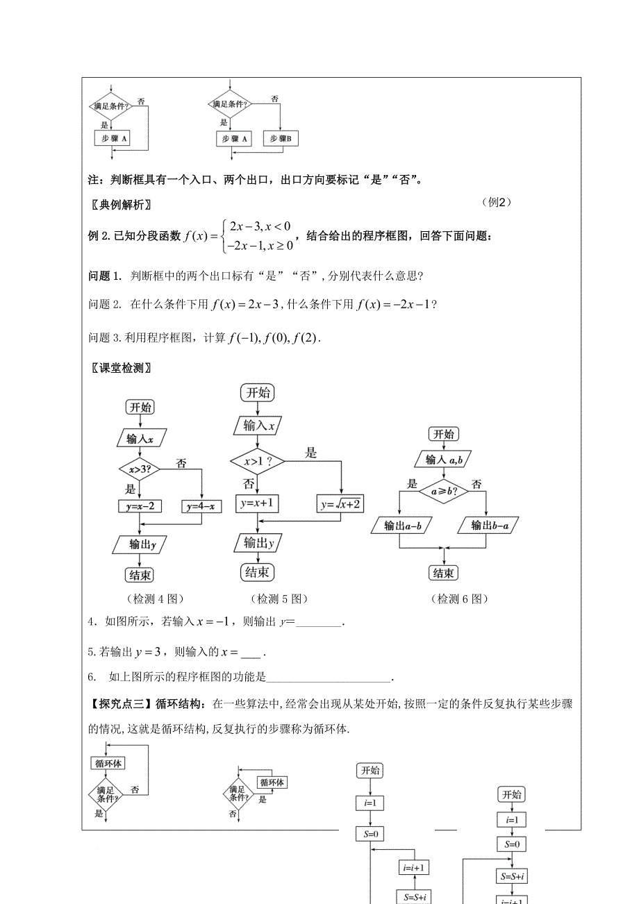 高中数学 第一章 算法初步 1_1 程序框图导学案（无答案）新人教a版必修3_第3页