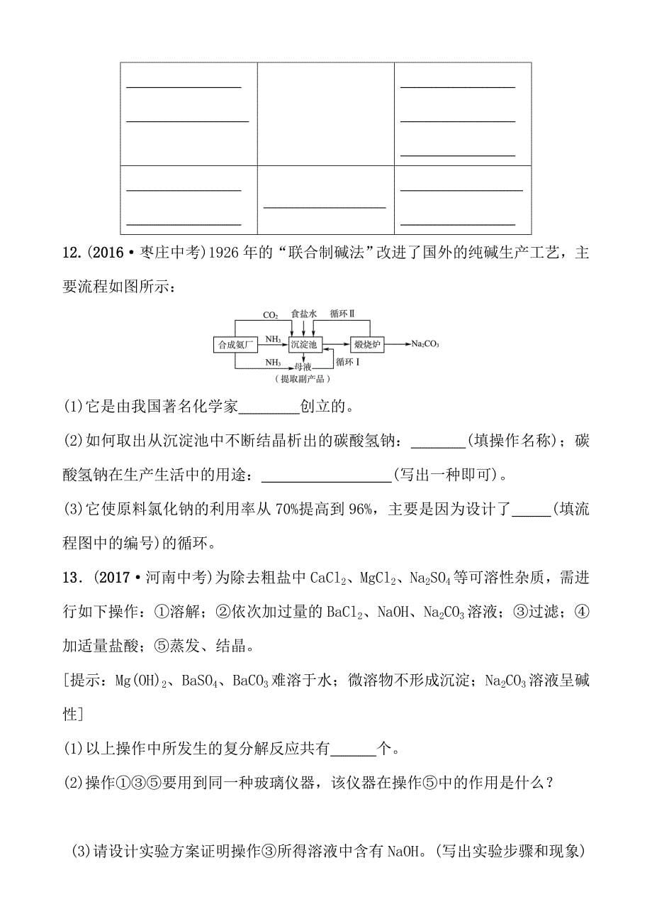 2018年济宁中考化学复习练习：随堂演练 第十一讲_第5页