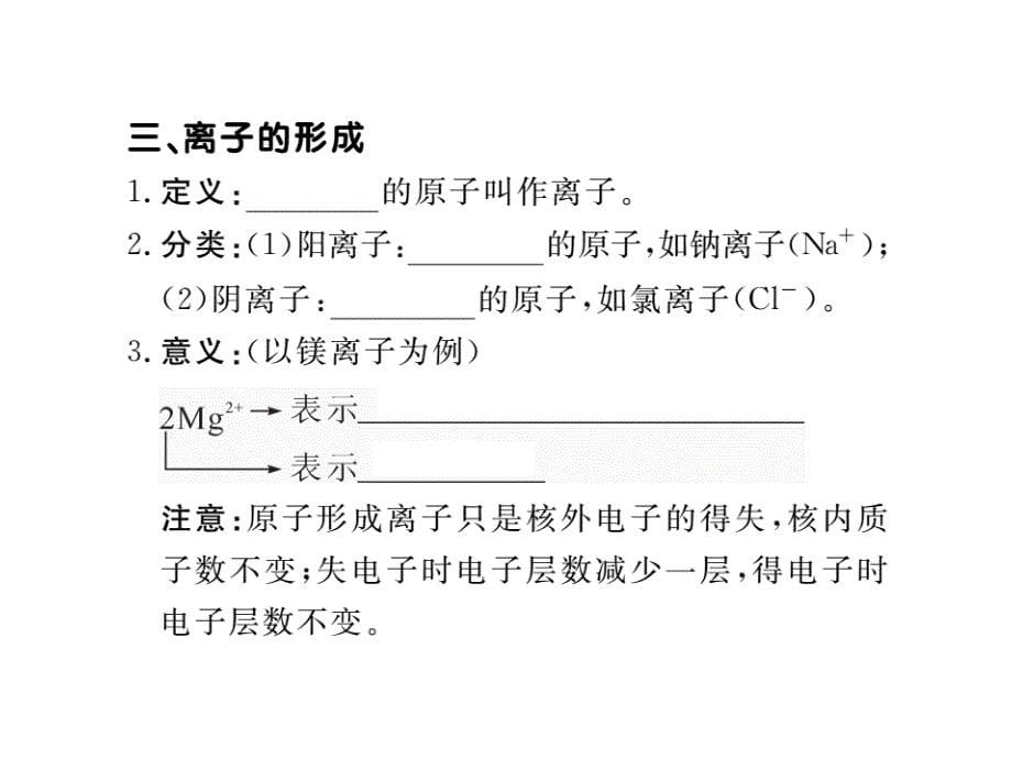 2018年学练优（贵州专版）人教版九年级化学上册同步作业课件：3.课题2  第2课时 原子核外电子的排布  离子的形成_第5页