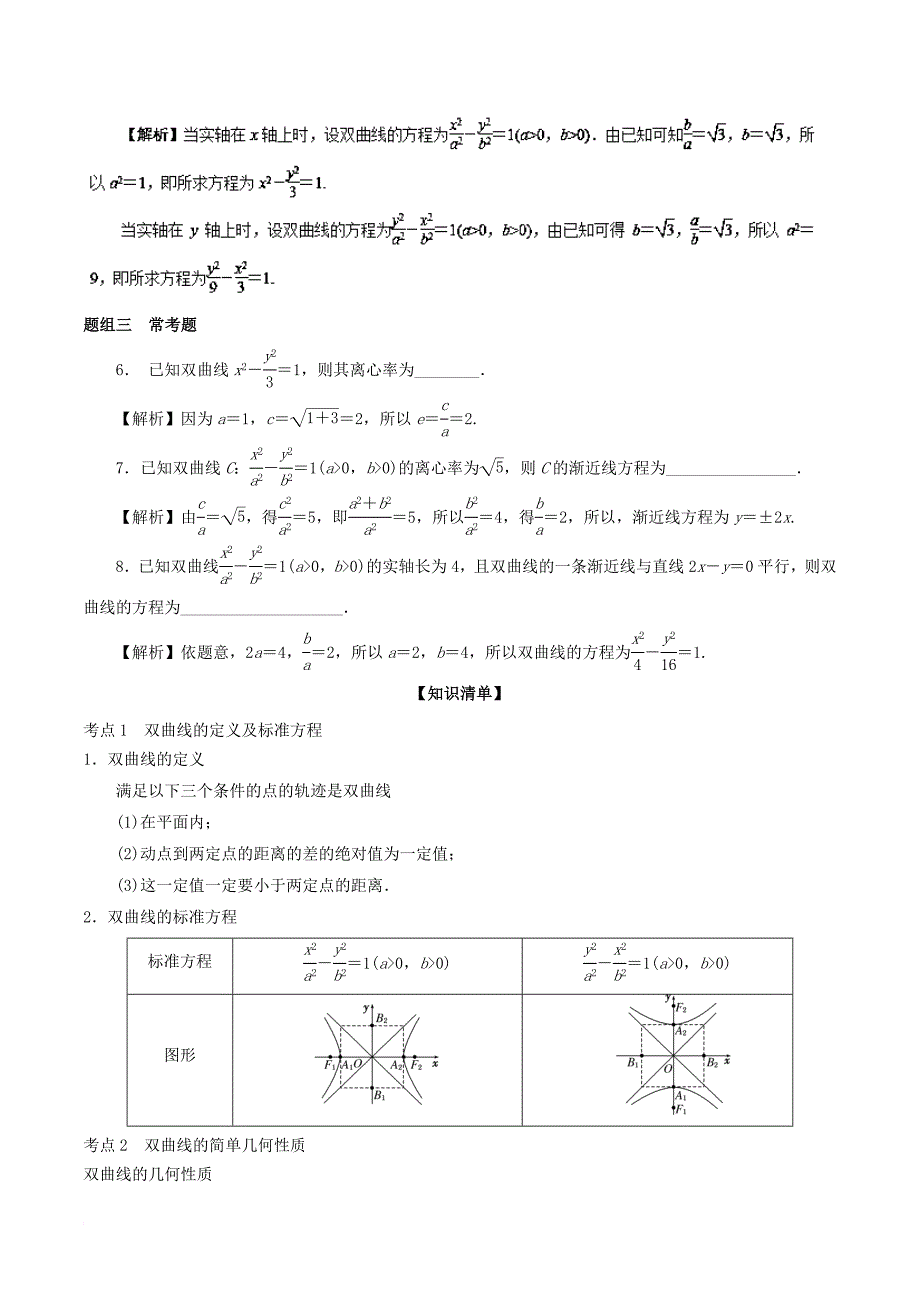 高考数学一轮复习 专题9_6 双曲线（讲）_第2页