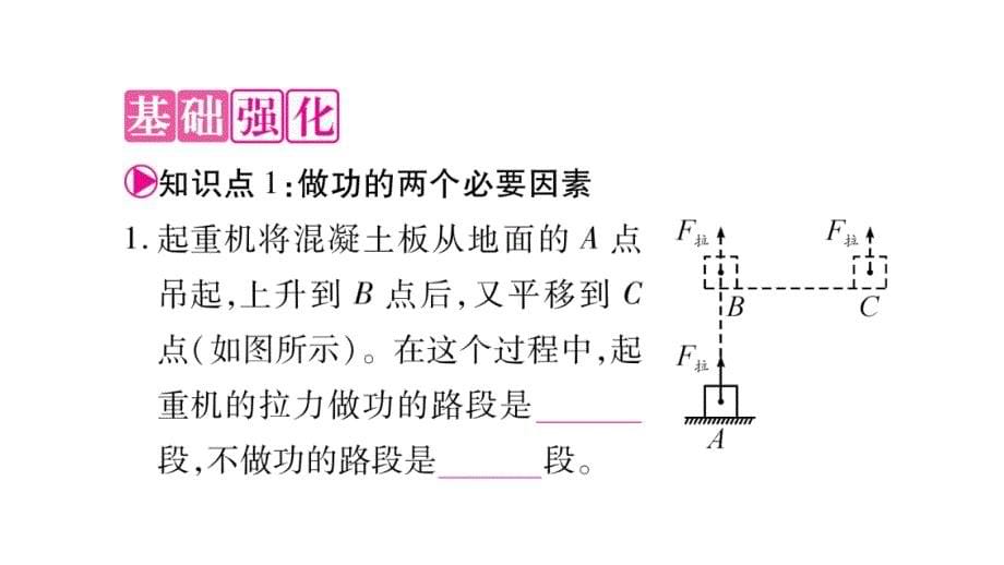 2018年秋沪粤版九年级物理全册作业课件：11.1怎样才叫做功_第5页