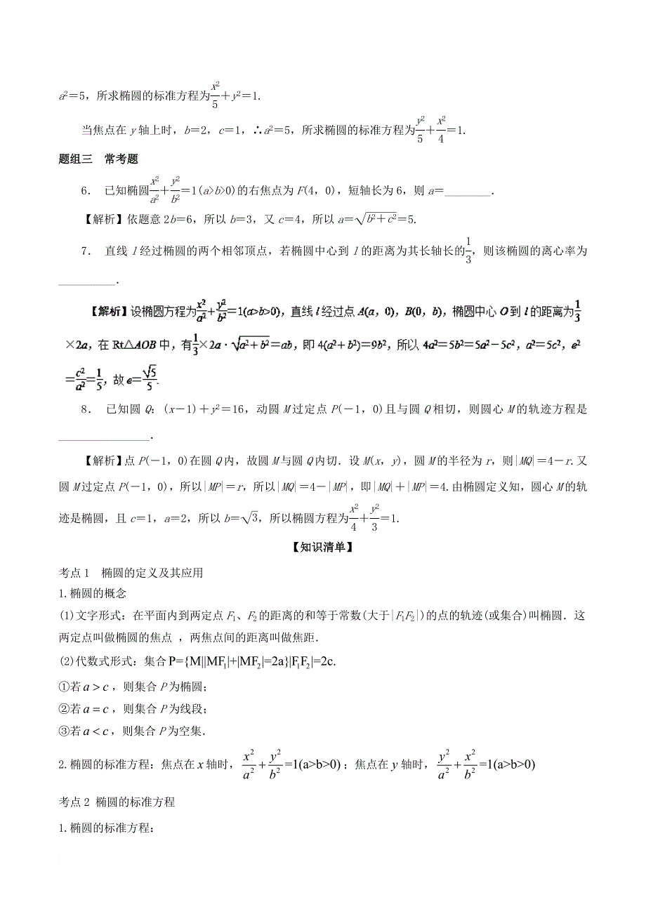 高考数学一轮复习 专题9_5 椭圆（讲）_第2页