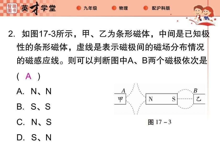 2018年秋沪科版九年级物理全册课件：第十七章 《从指南针到磁浮列车》单元小结与复习_第5页