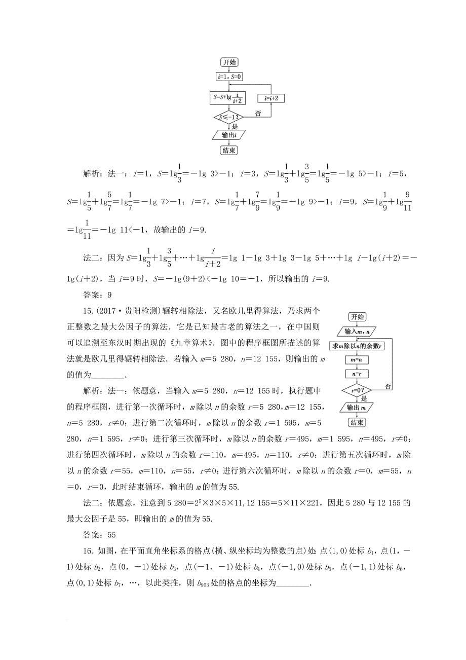 高考数学二轮复习“集合与常用逻辑用语”与“算法、复数、推理与证明”组合训练（一）文_第5页