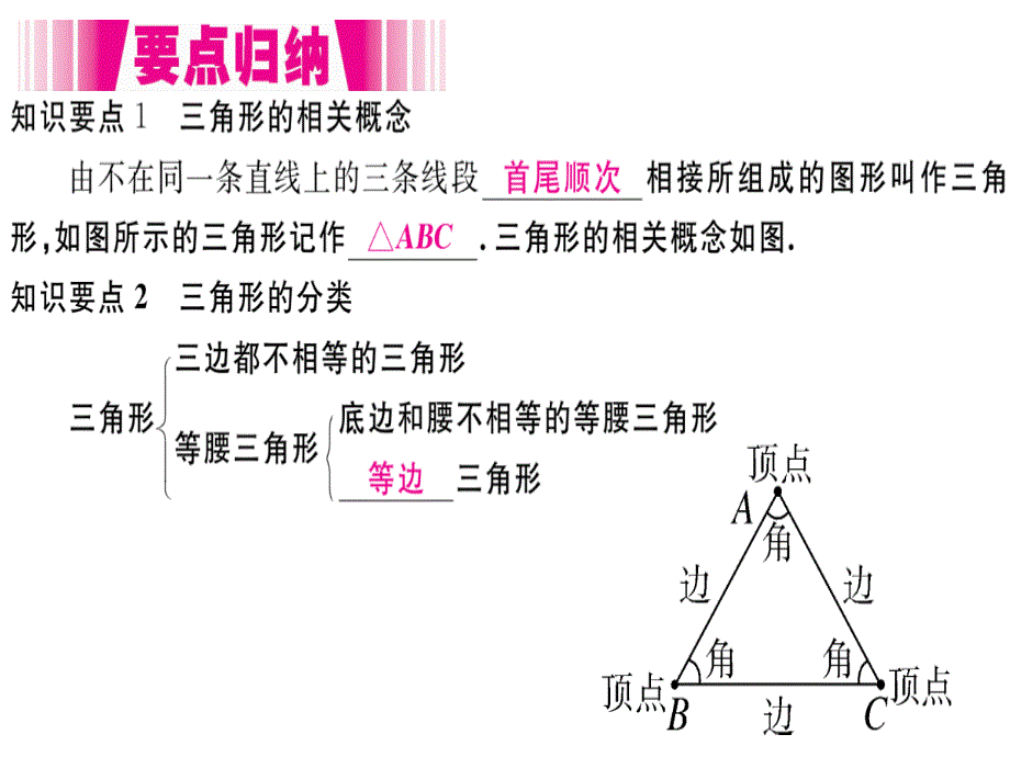 2018年秋人教版（江西）八年级数学上册习题课件：11.1.1  三角形的边x_第1页
