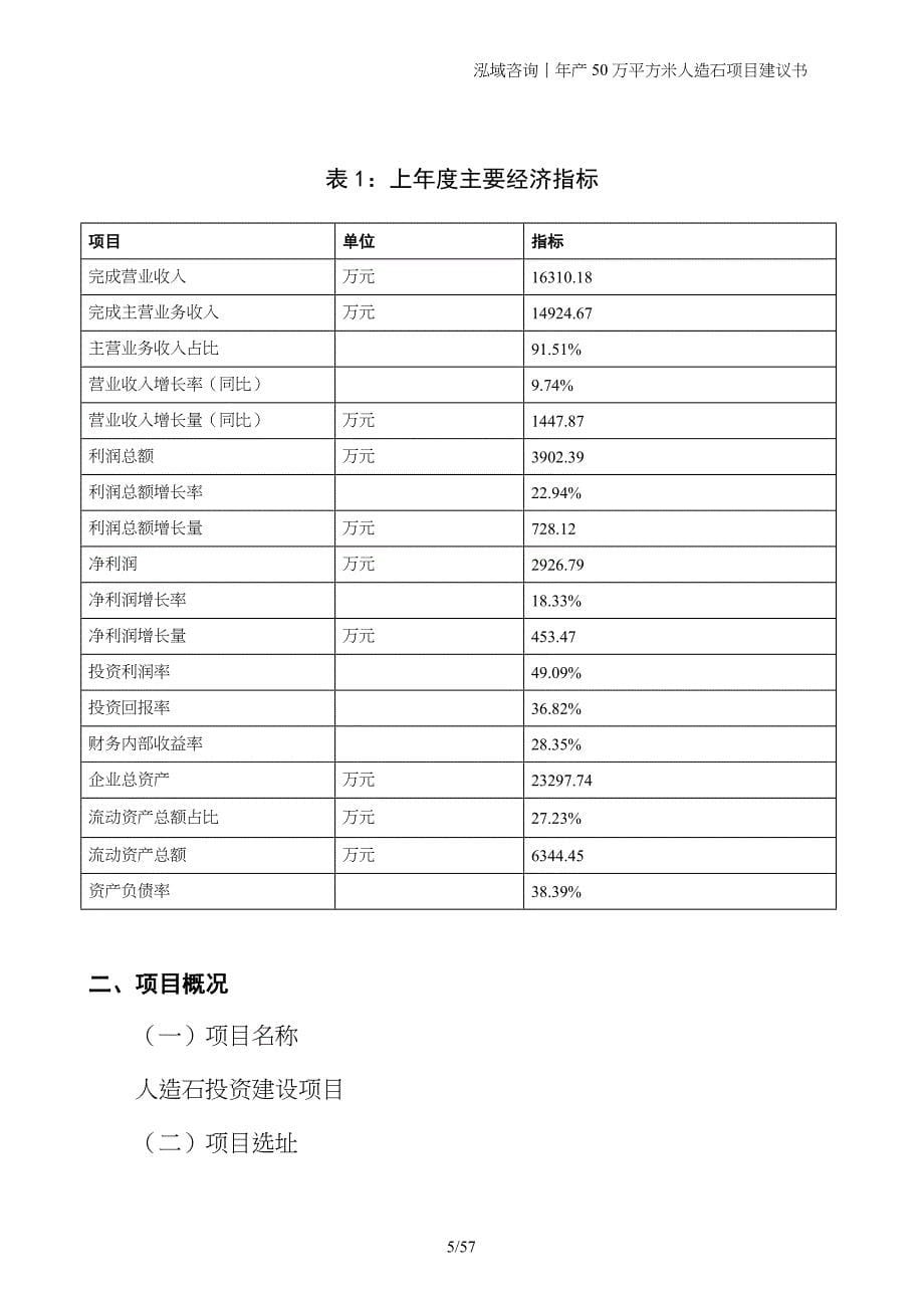 年产50万平方米人造石项目建议书_第5页