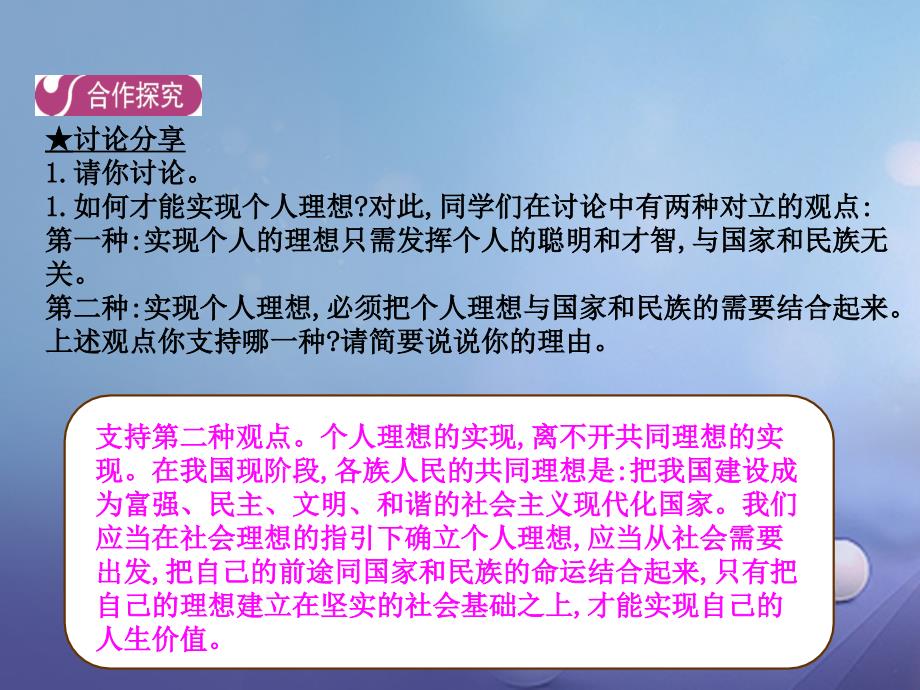 九年级政治全册 第4单元 实现共同理想 第12课 倾力奉献社会 第1框 个人命运 紧系国家课件 北师大版_第4页