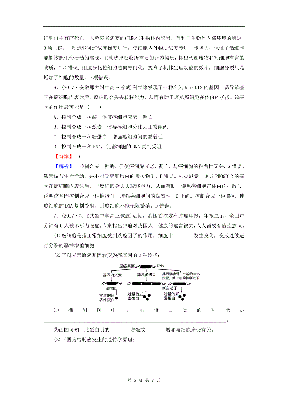 (六)细胞的分化、衰老、凋亡和癌变_第3页