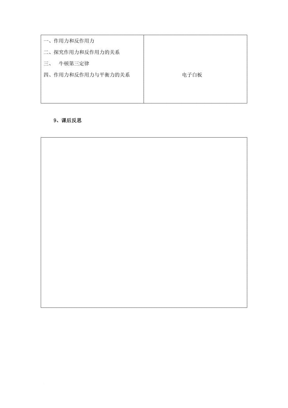 高中物理 第四章 牛顿运动定律 4_5 牛顿第三定律教案2 新人教版必修11_第5页