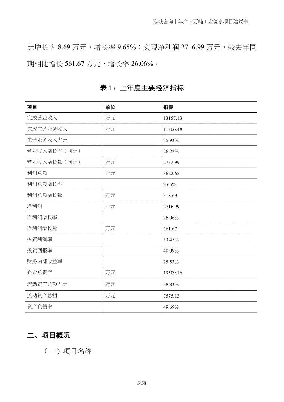 年产5万吨工业氨水项目建议书_第5页