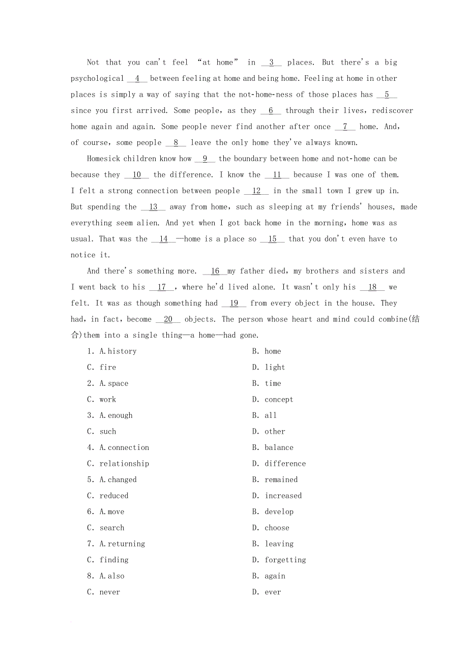 2018届高三英语总复习第一部分回归教材unit2cloning课时作业新人教版选修8_第3页