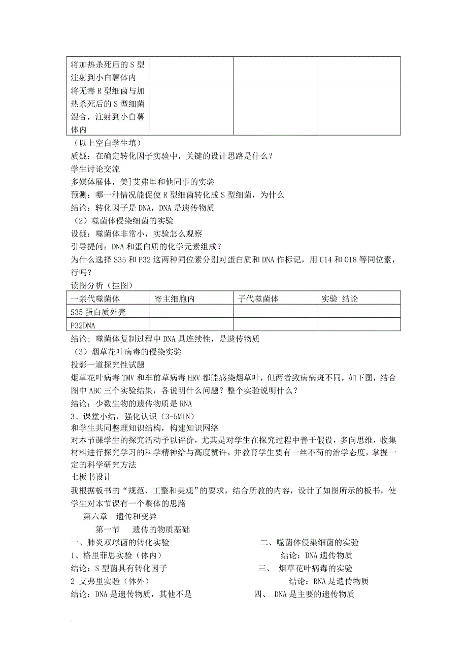 高中生物 3_1 dna是主要的遗传物质说课稿 新人教版选修2_第3页