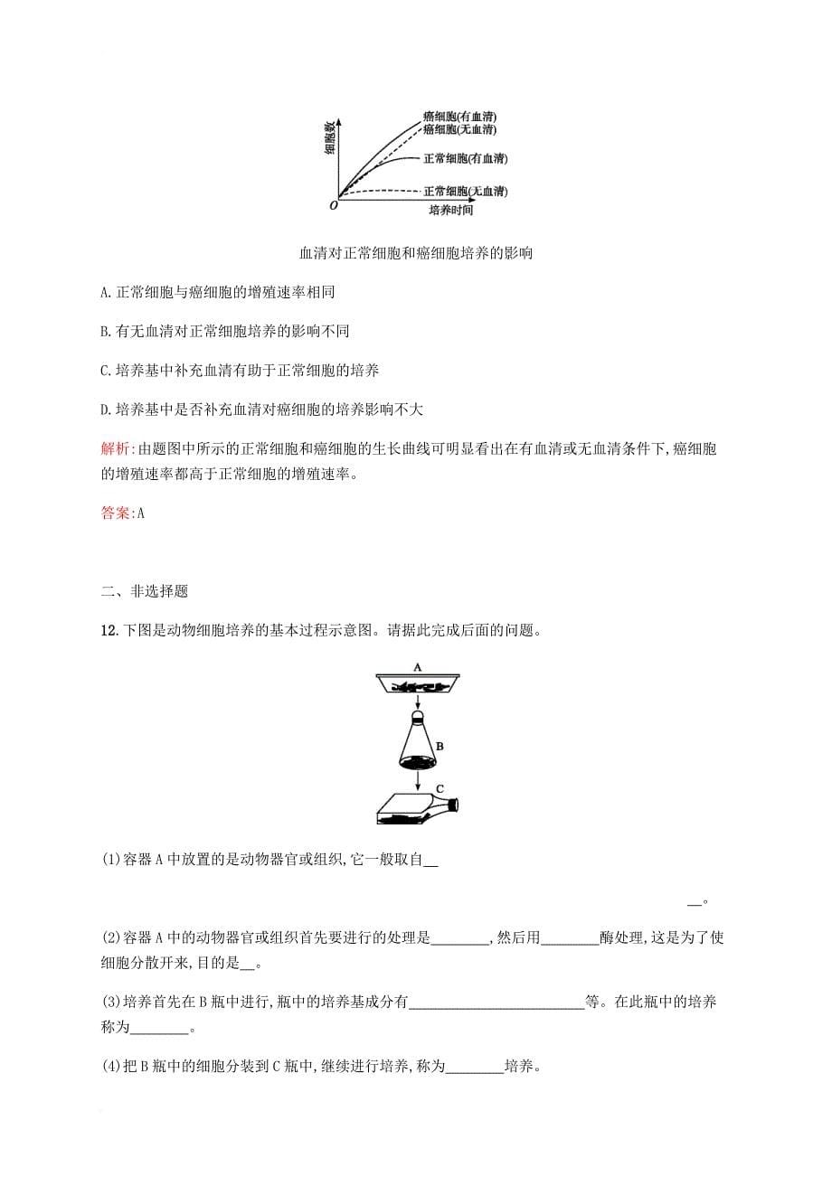 高中生物 第二章 细胞工程 2_3 动物细胞工程的应用课后作业 苏教版选修31_第5页