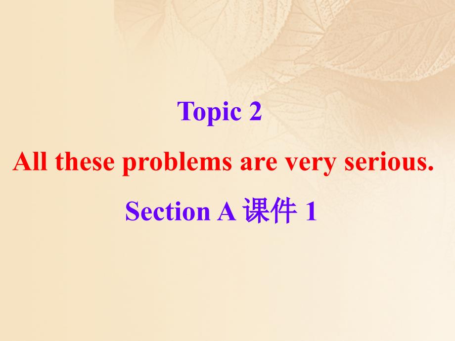 九年级英语上册 unit 2 saving the earth topic 2 all these problems are very serious section a课件 （新版）仁爱版_第2页