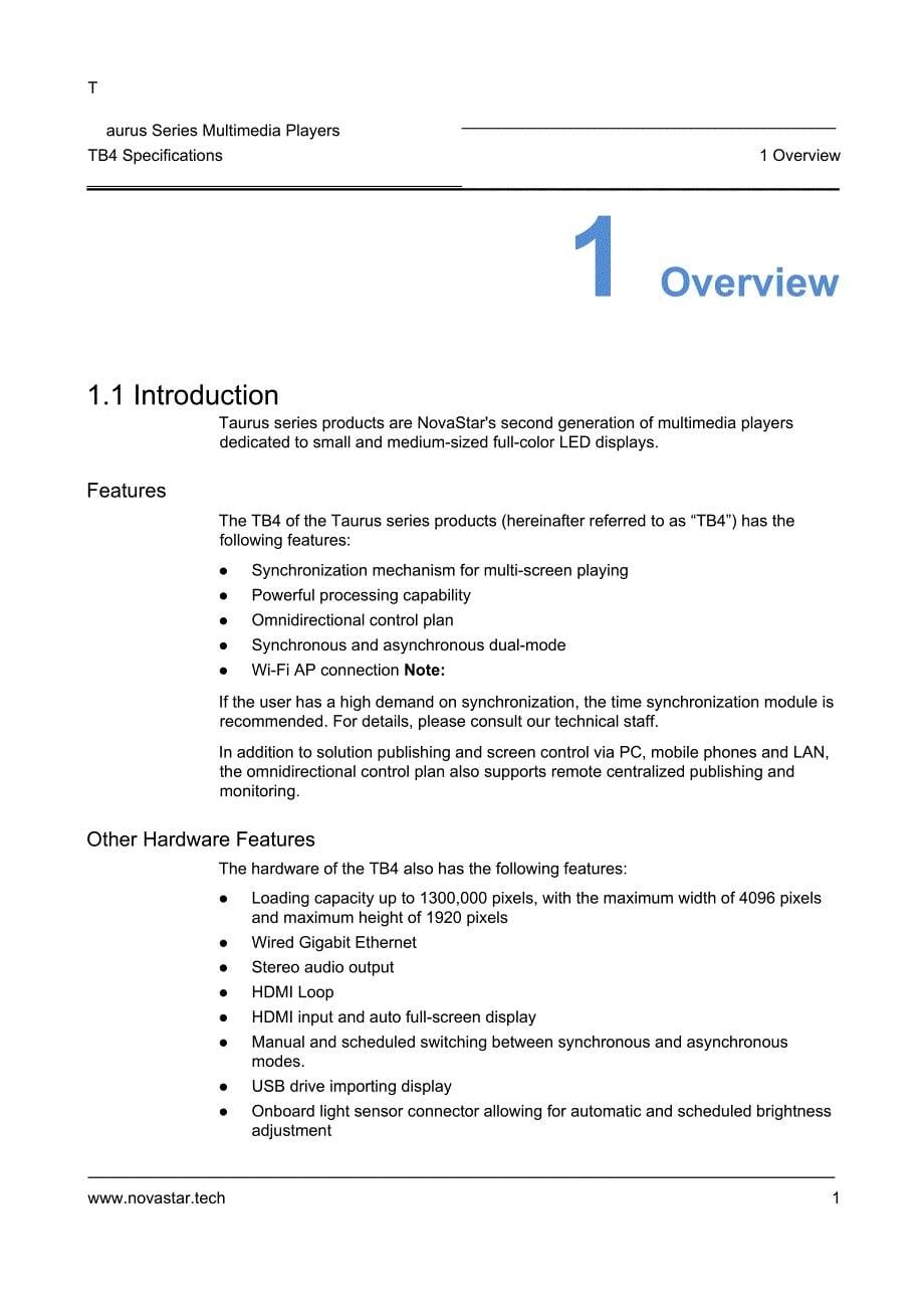 诺瓦科技WIFI-LED控制卡TB4规格书_第5页