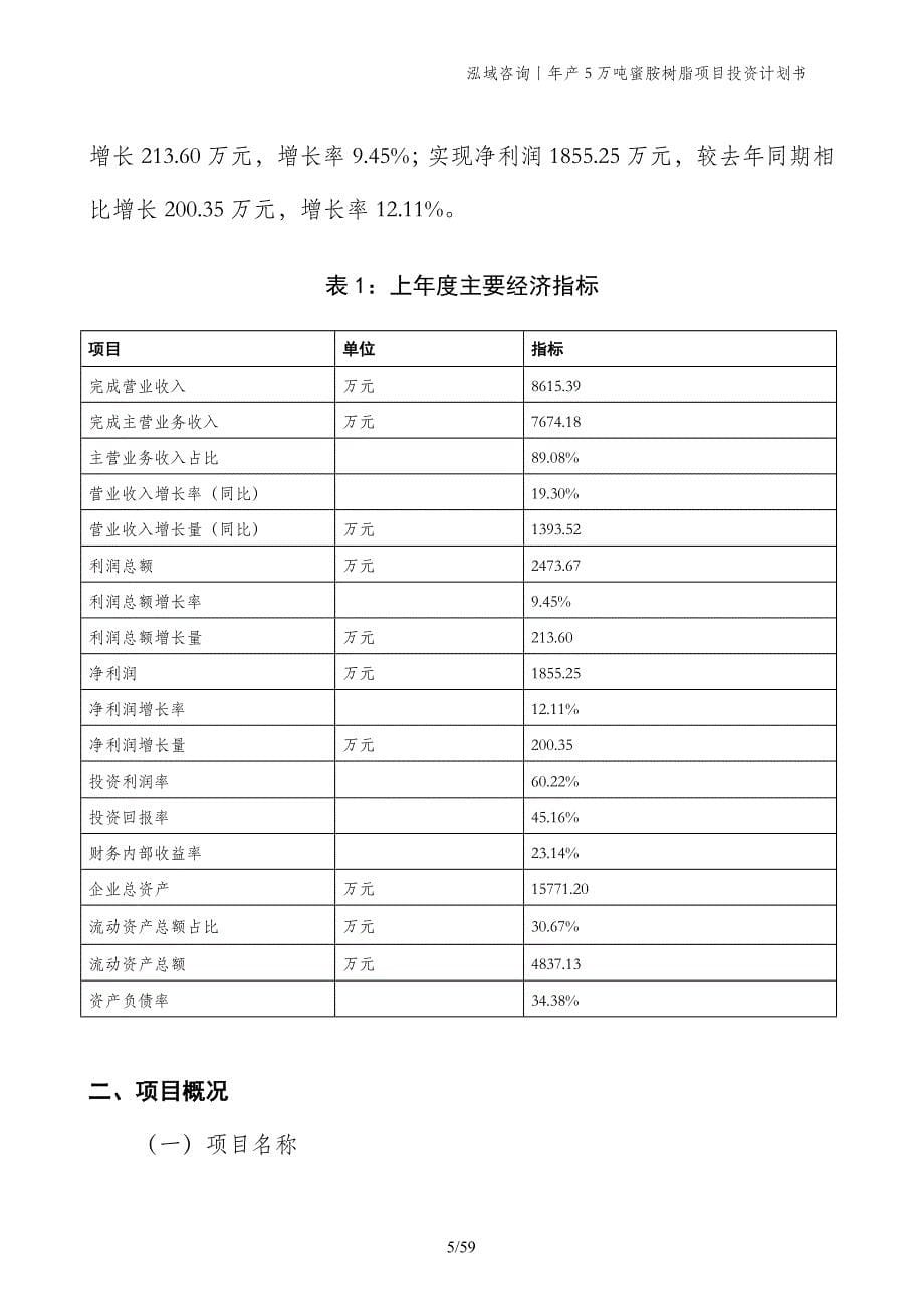 年产5万吨蜜胺树脂项目投资计划书_第5页