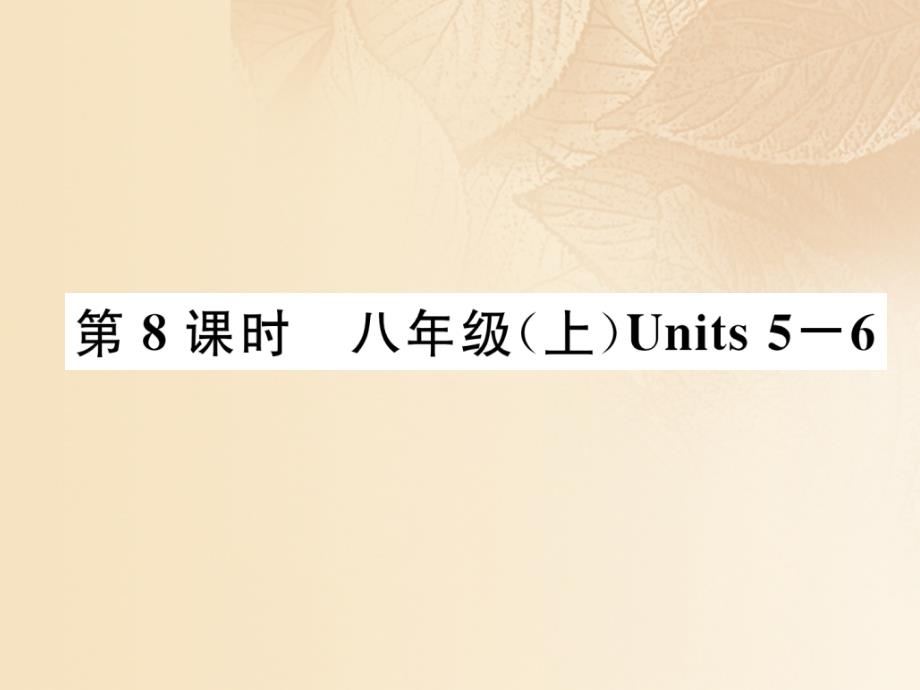 中考英语特训总复习 第一部分 教材知识梳理篇 第8课时 八上 units 56课件_第1页