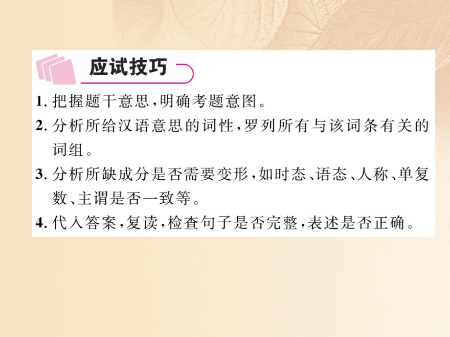 中考英语特训复习 第3编 中考题型攻略篇 7 词组互译课件_第3页