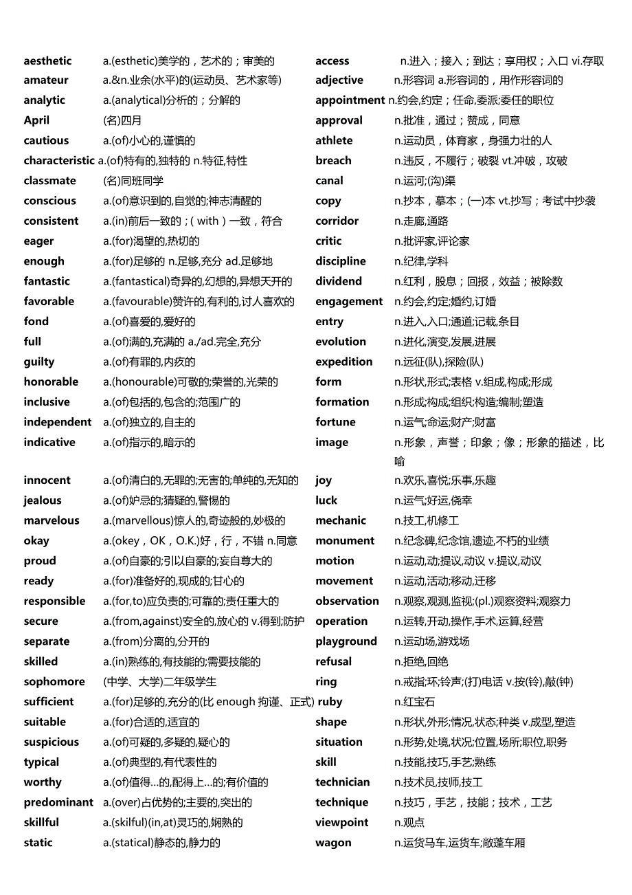 2019年考研英语5500词汇(打印版)_第2页