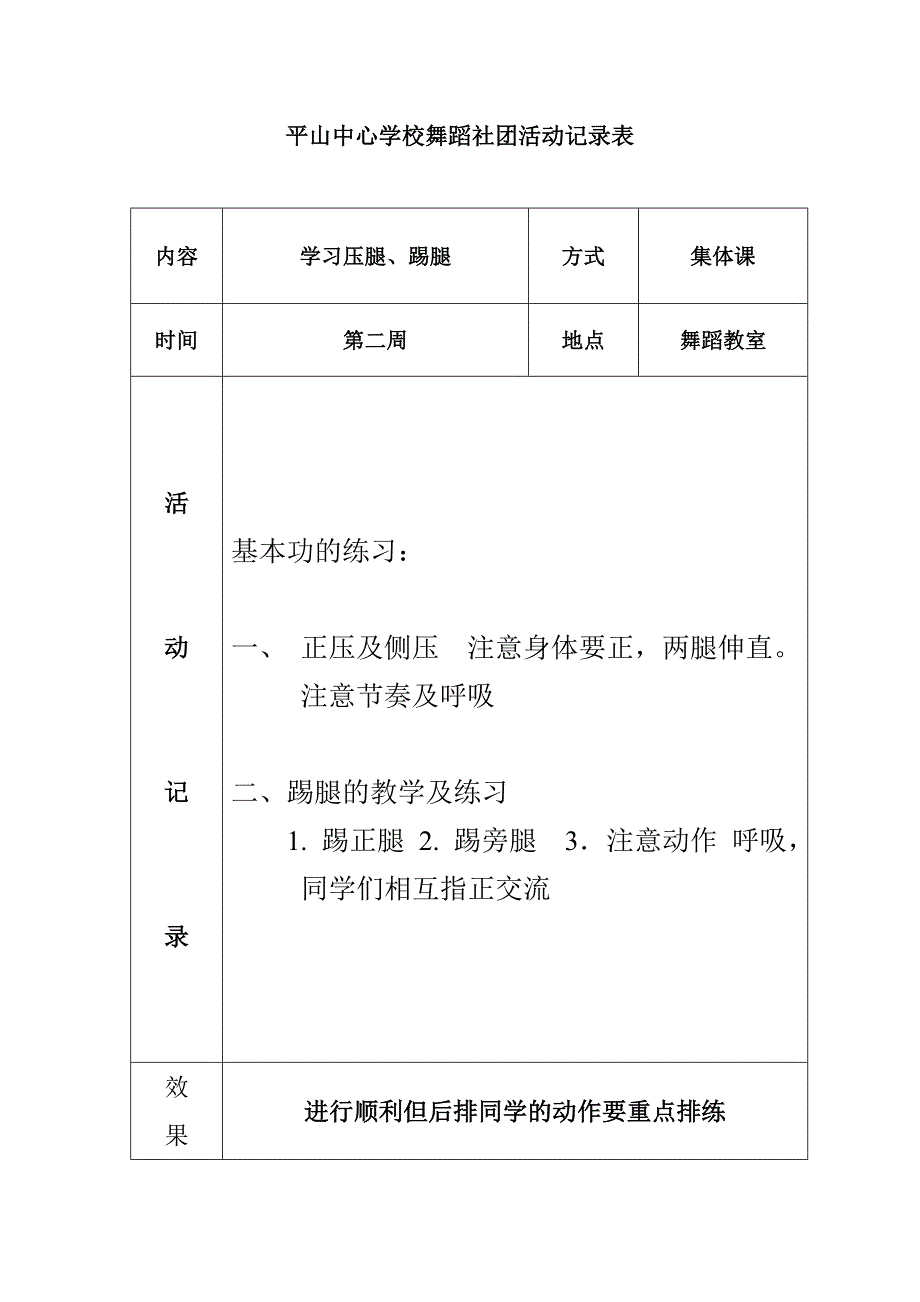 舞蹈社团活动记录86937_第2页