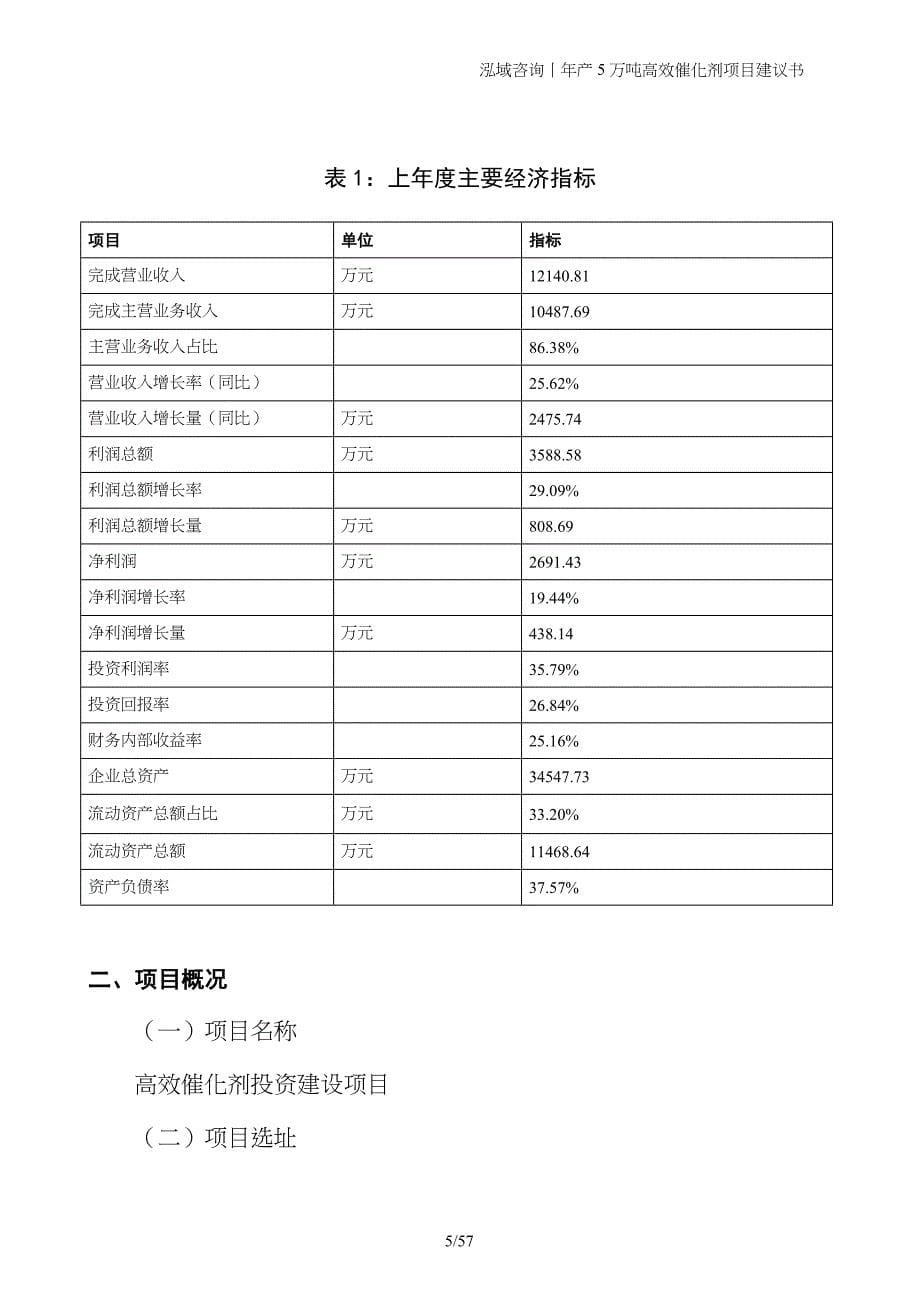 年产5万吨高效催化剂项目建议书_第5页