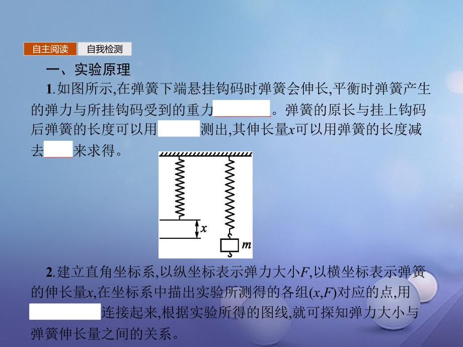 2017_2018学年高中物理第三章相互作用实验探究弹力与弹簧伸长量的关系课件新人教版必修1_第3页