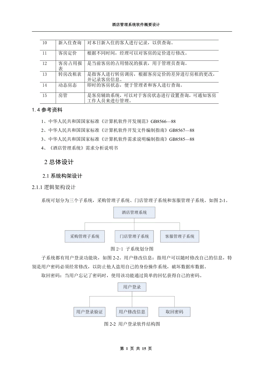 基于架构设计五视图法案例酒店管理系统概要设计_第2页