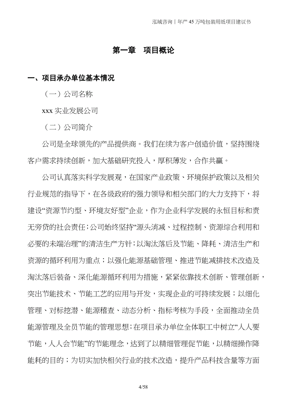 年产45万吨包装用纸项目建议书_第4页