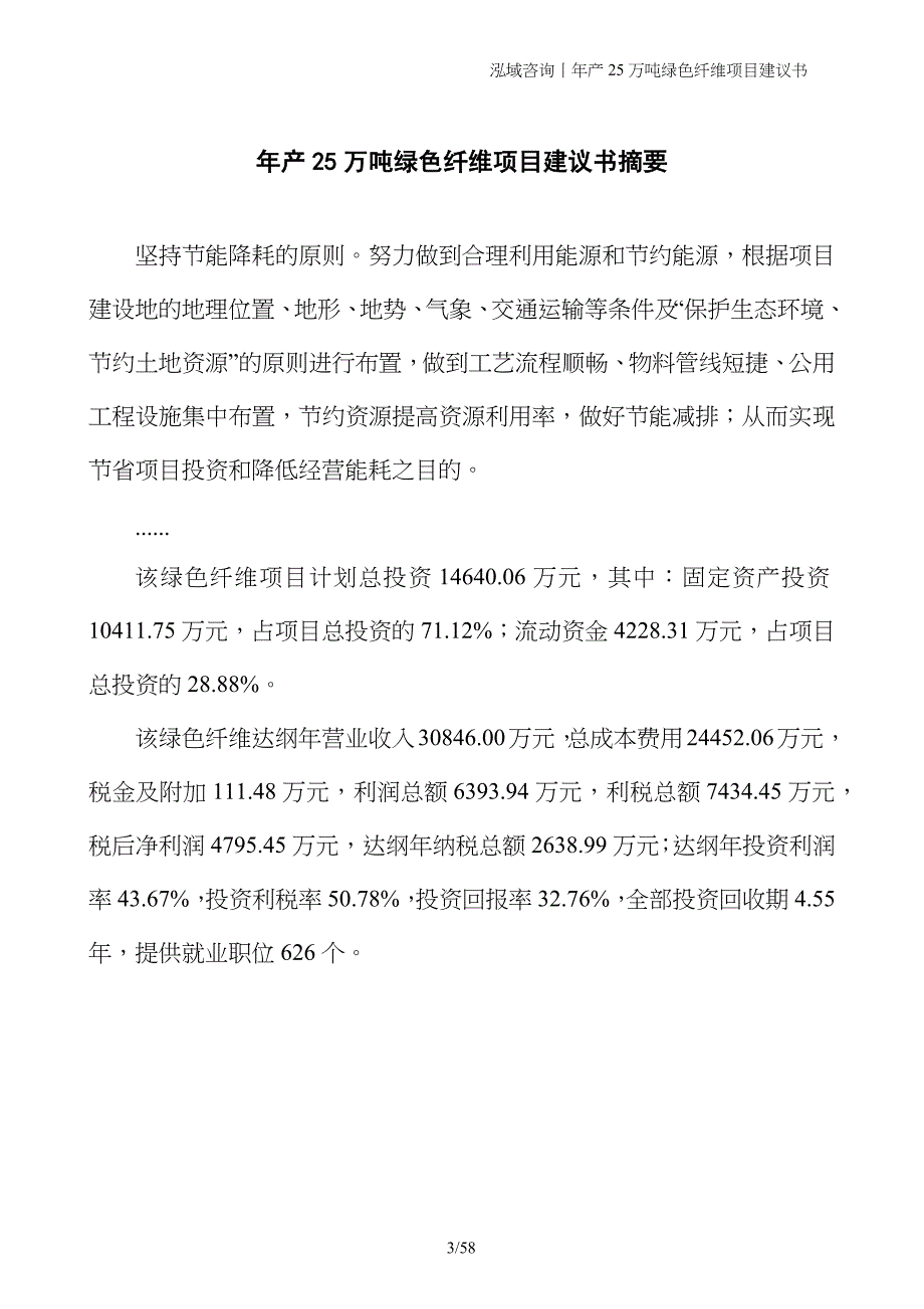 年产25万吨绿色纤维项目建议书_第3页