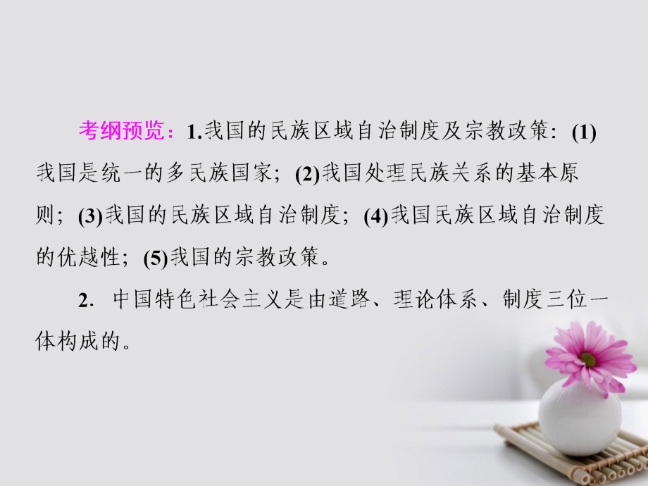 高考政治一轮复习 第七单元 发展社会主义民主政治 18 我国的民族区域自治制度和宗教政策课件 新人教版_第2页