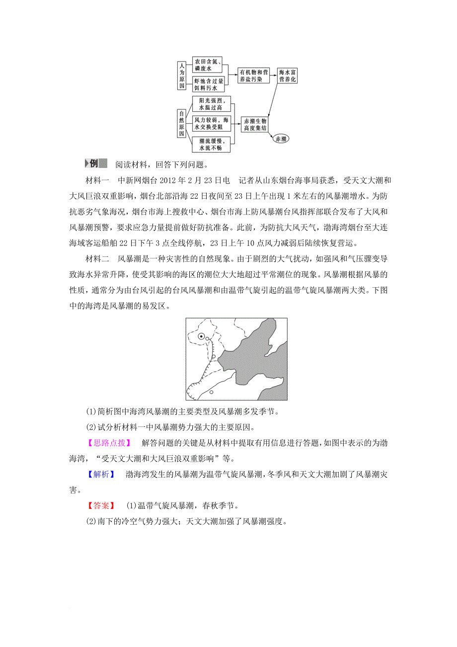 高中地理 第2章 中国的主要自然灾害 第3节 中国的海洋灾害学案 中图版选修_第4页