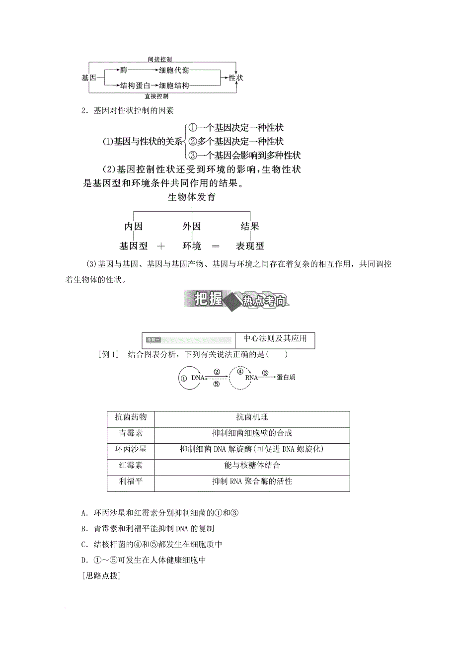 高中生物 第4章 基因的表达 第2节 基因对性状的控制学案 新人教版必修2_第4页