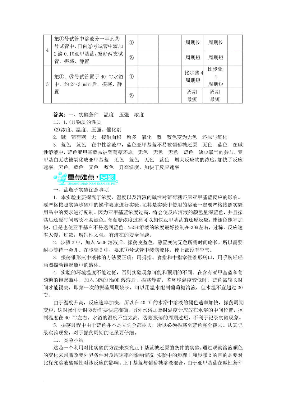 高中化学 第一单元 从实验走进化学 课题一 实验化学起步（第2课时）学案 新人教版选修_第2页