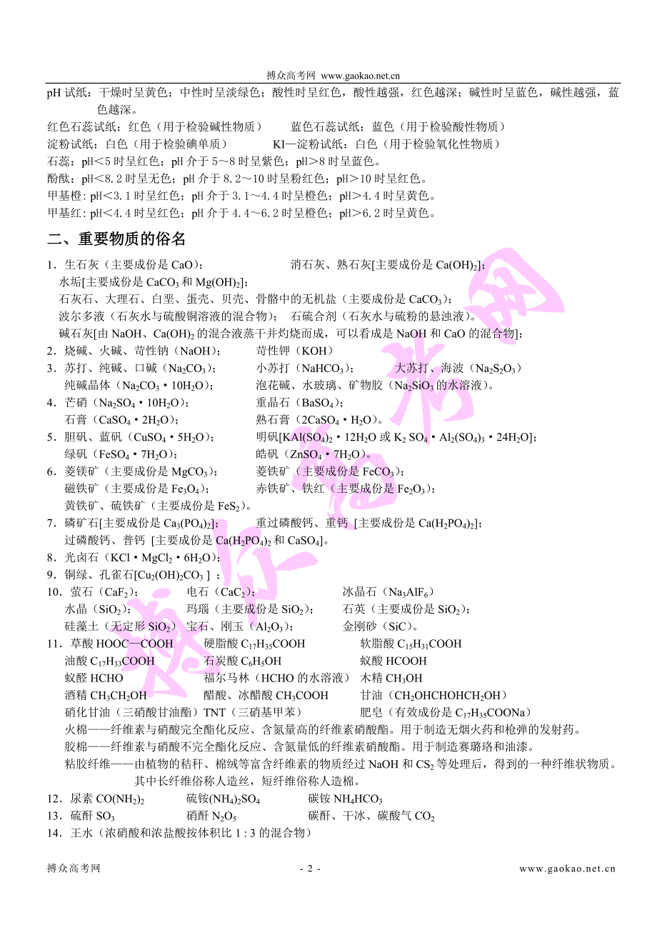 2009高考化学考点汇总_第2页