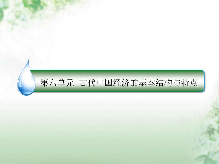 高考历史一轮复习 第六单元 古代中国经济的基本结构与特点 25 古代中国的农业经济课件 人民版_第1页