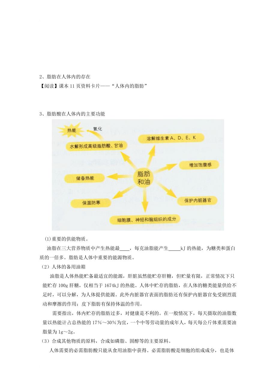 高中化学 第一章 关注营养平衡 1_2 重要体内能源——油脂素材 新人教版选修11_第2页