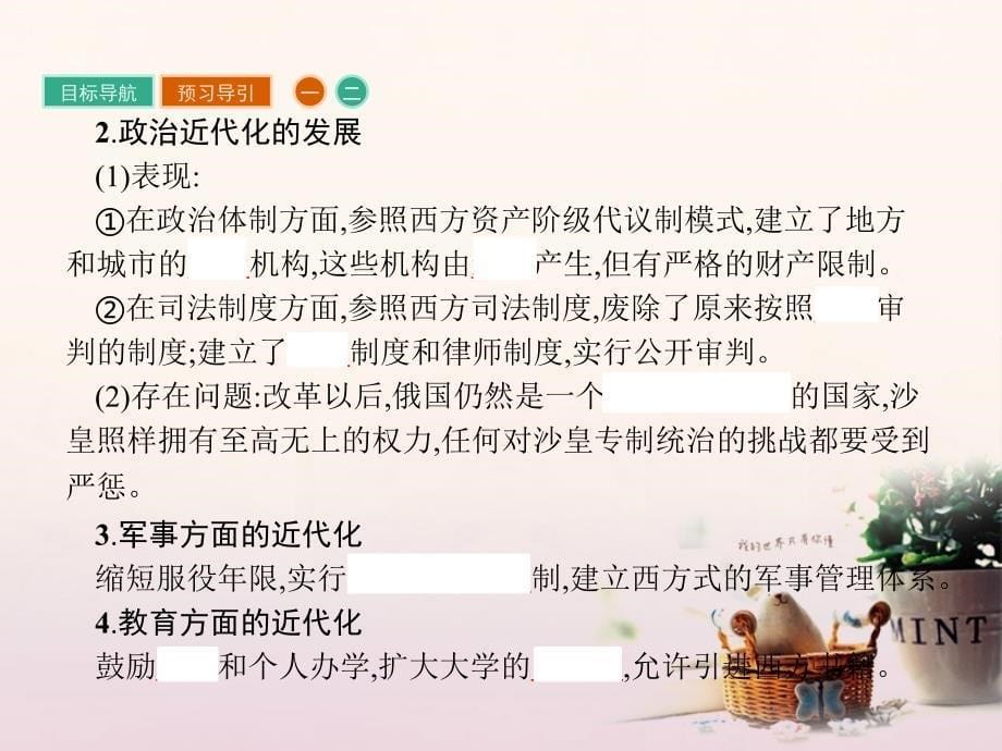 高中历史 第七单元 1861年俄国农奴制改革 7_3 农奴制改革与俄国的近代化课件 新人教版选修1_第5页