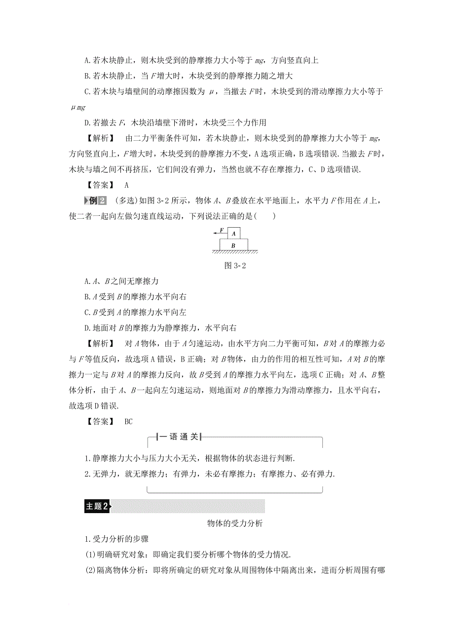 高中物理 第3章 力与相互作用章末分层突破学案 沪科版必修_第3页