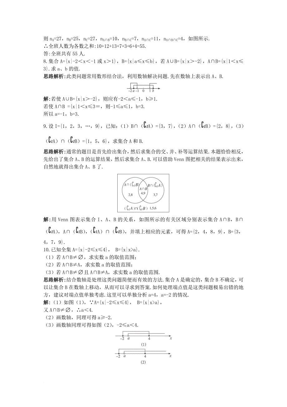 高中数学 第一章 集合 1_3 交集、并集优化训练 苏教版必修11_第5页