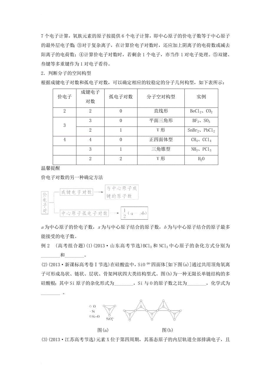 高中化学 第2章 化学键与分子间作用力 第2节 共价键与分子的空间构型（第2课时）价电子对互斥理论等电子原理导学案 鲁科版选修3_第5页