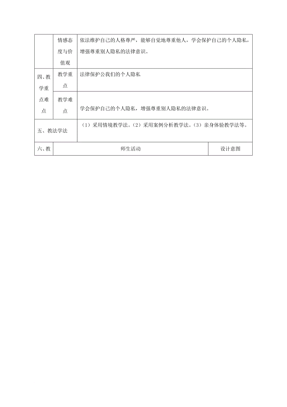 2017_2018学年八年级政治上册第四单元我们依法享有人身权财产第八课伴我们一生的权利第二框法律保护我们的人格尊严教案鲁教版_第2页